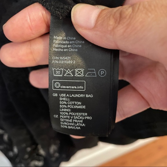 H&M sheer long-sleeved black dress with lining, Size 12 - Picture 3 of 5